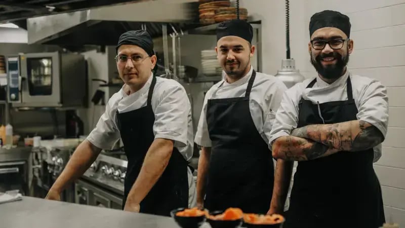 Back of house staff at a restaurant