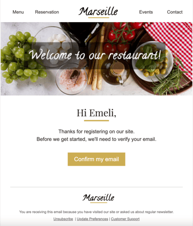 Create beautiful restaurant emails