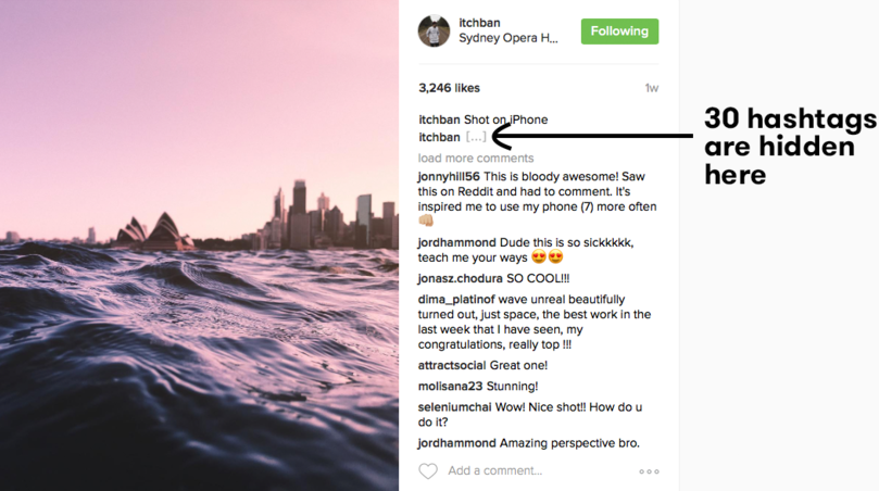 How to hide hashtags on Instagram