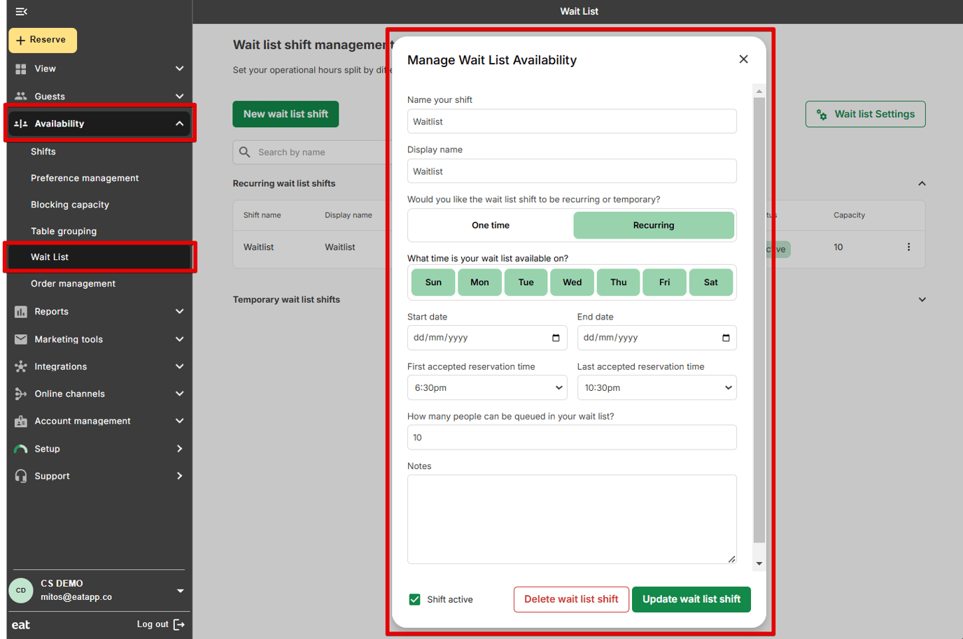 Wait Widget Setting up waitlist from your widget
