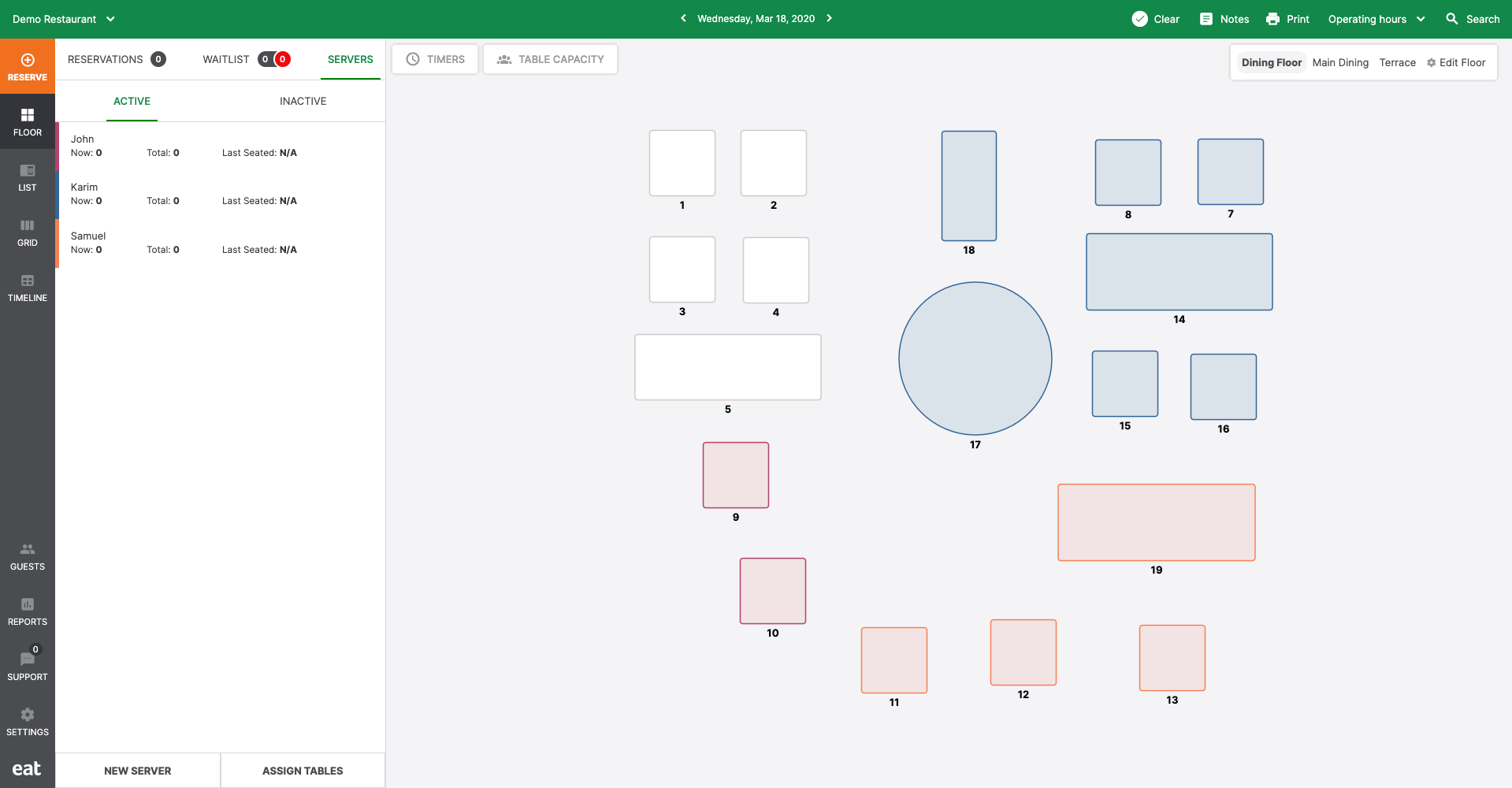 Assigning tables to a server Assigning tables to a server