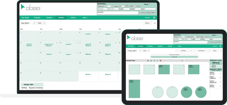 Obee Application iPad Table Management