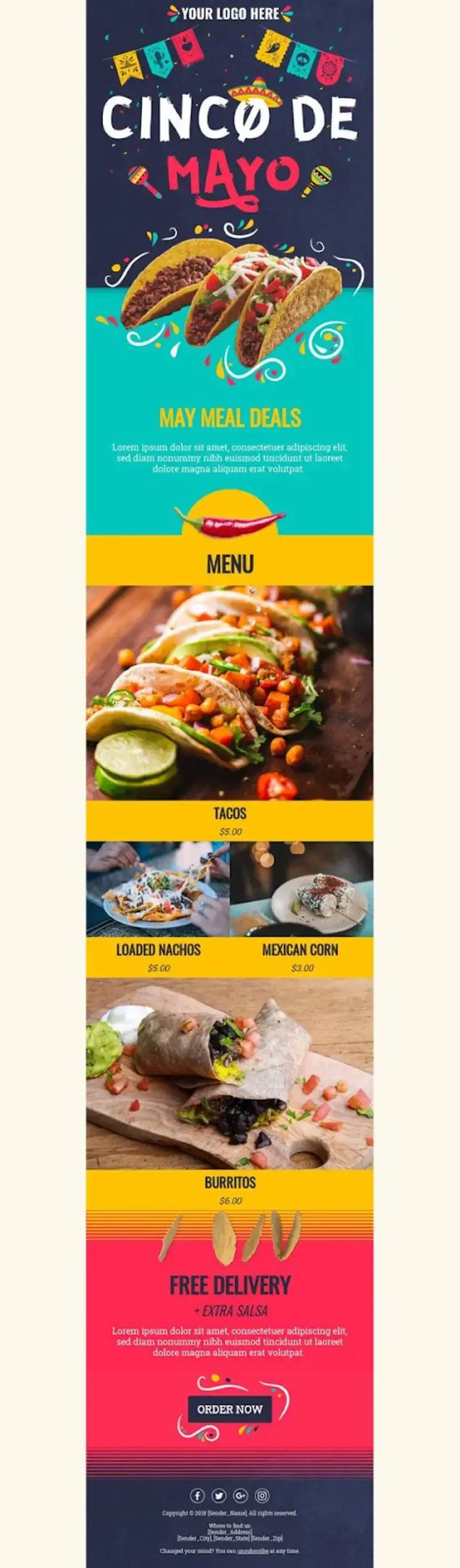 Promo events restaurant email template