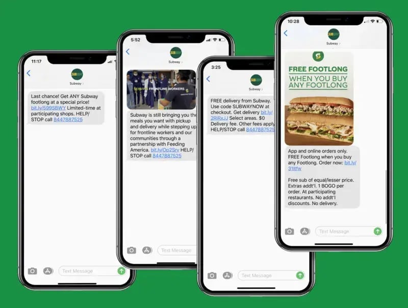 Subway SMS marketing