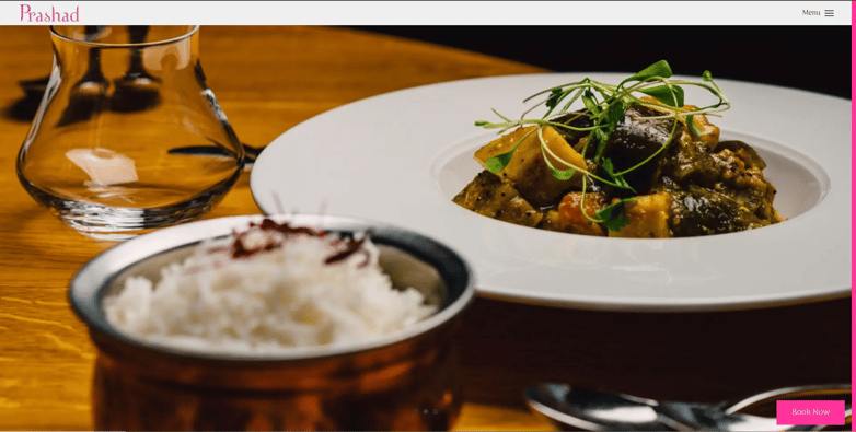 Great restaurant website design examples — Prashad England