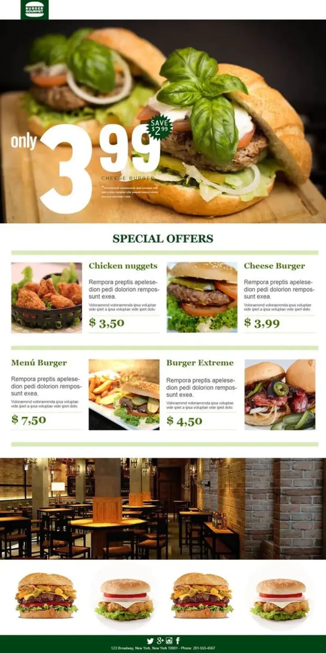 Special offers restaurant email