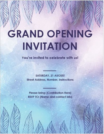 Opening Invitations Template Free 6