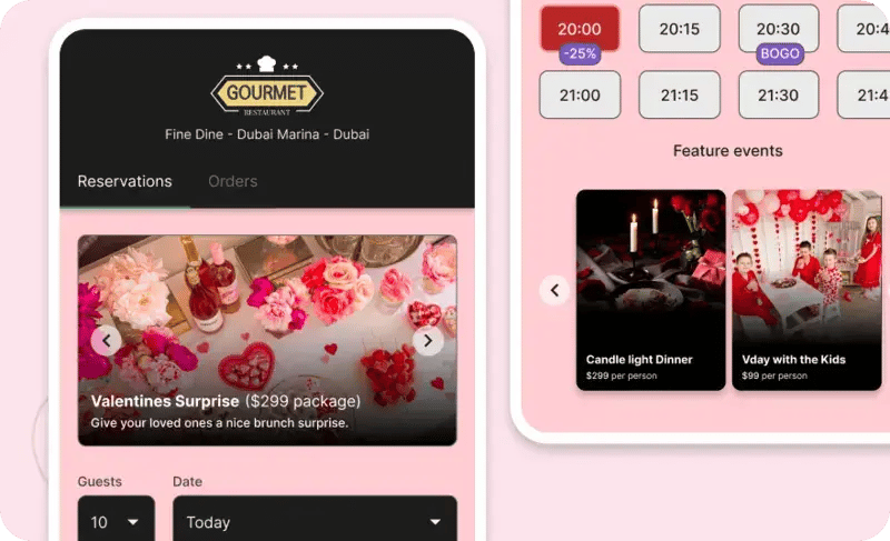 Valentine's Day Booking widgets