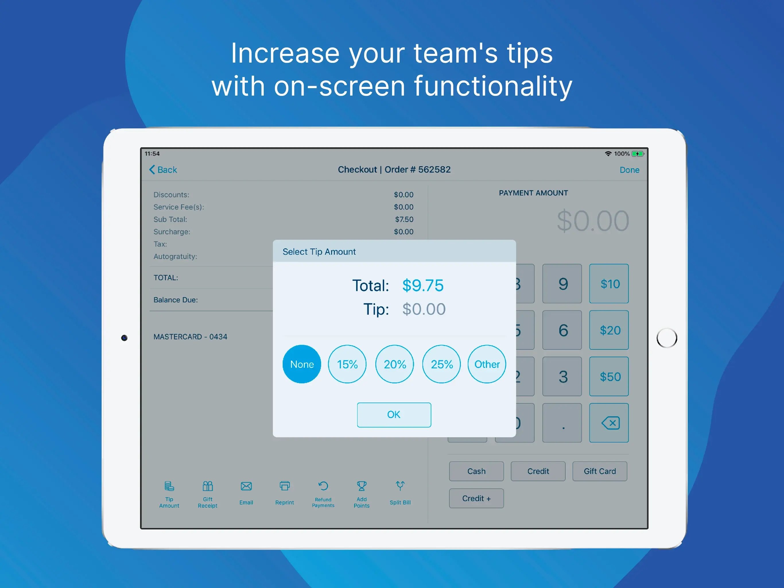 A screenshot of the checkout functionality