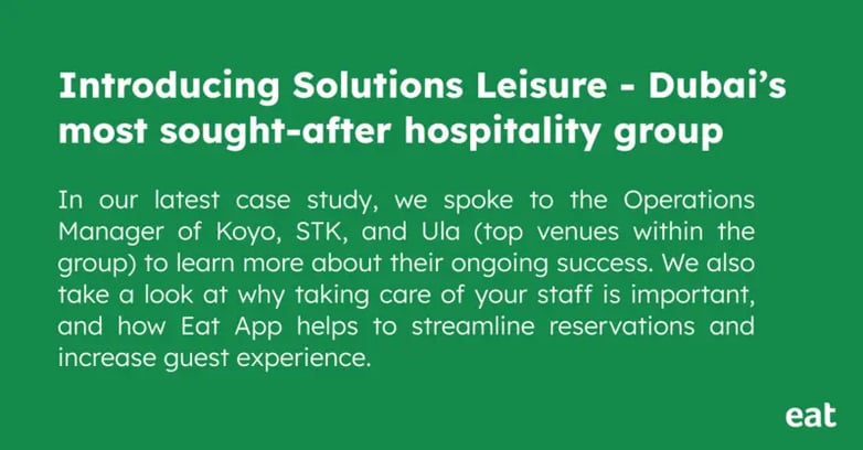 Solutions leisure eat app