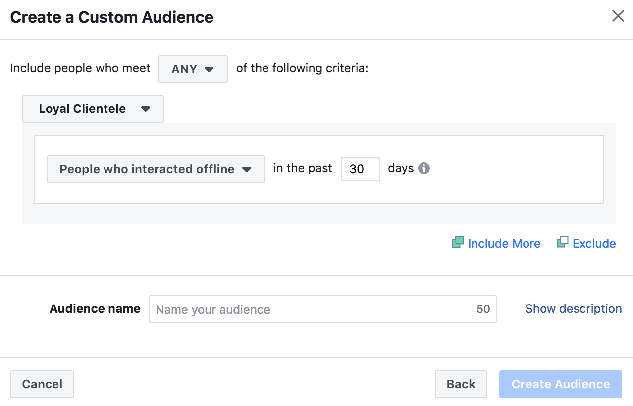 creating a custom facebook audience
