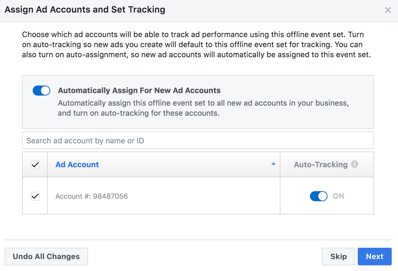 Linking facebook ad account