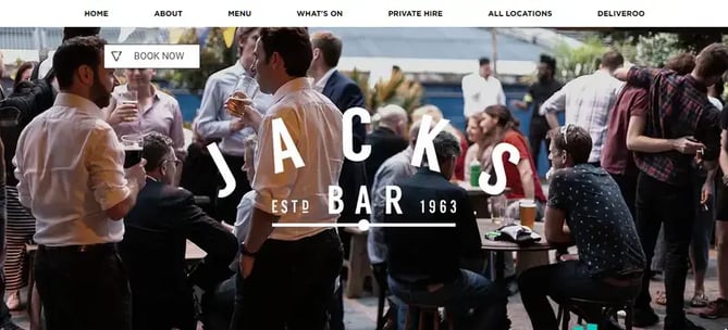 Winning restaurant website design — Jack Bar, London, England