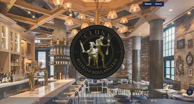 Winning restaurant website design — Cluny, Toronto