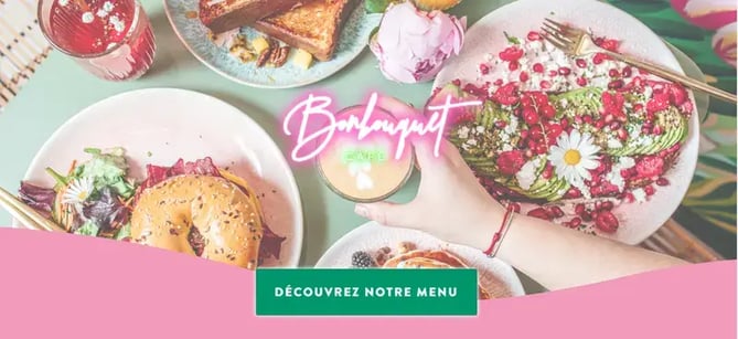 Winning restaurant website design — Bon Bouquet Café, Paris, France