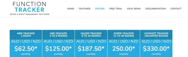 function tracker pricing