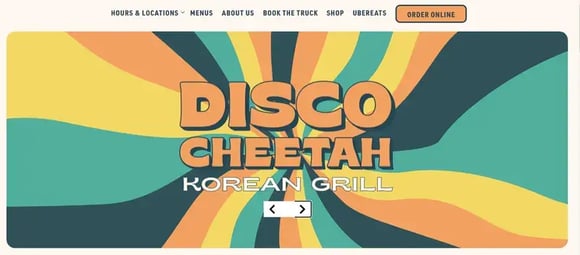 Winning restaurant website design — Disco Cheetah, Vancouver, Canada