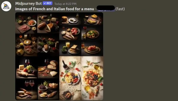 make menu item images with midjourney