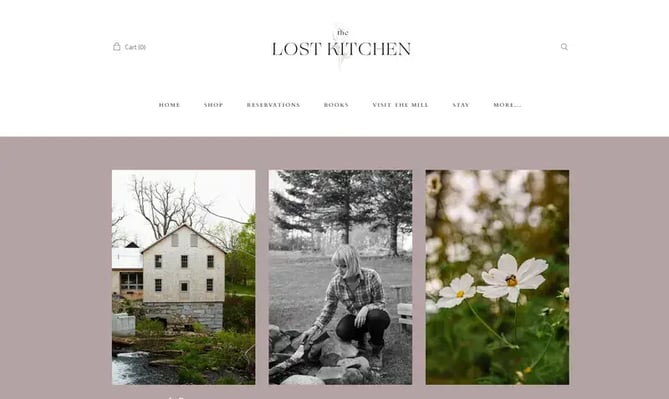 Winning restaurant website design — The Lost Kitchen, Freedom, US