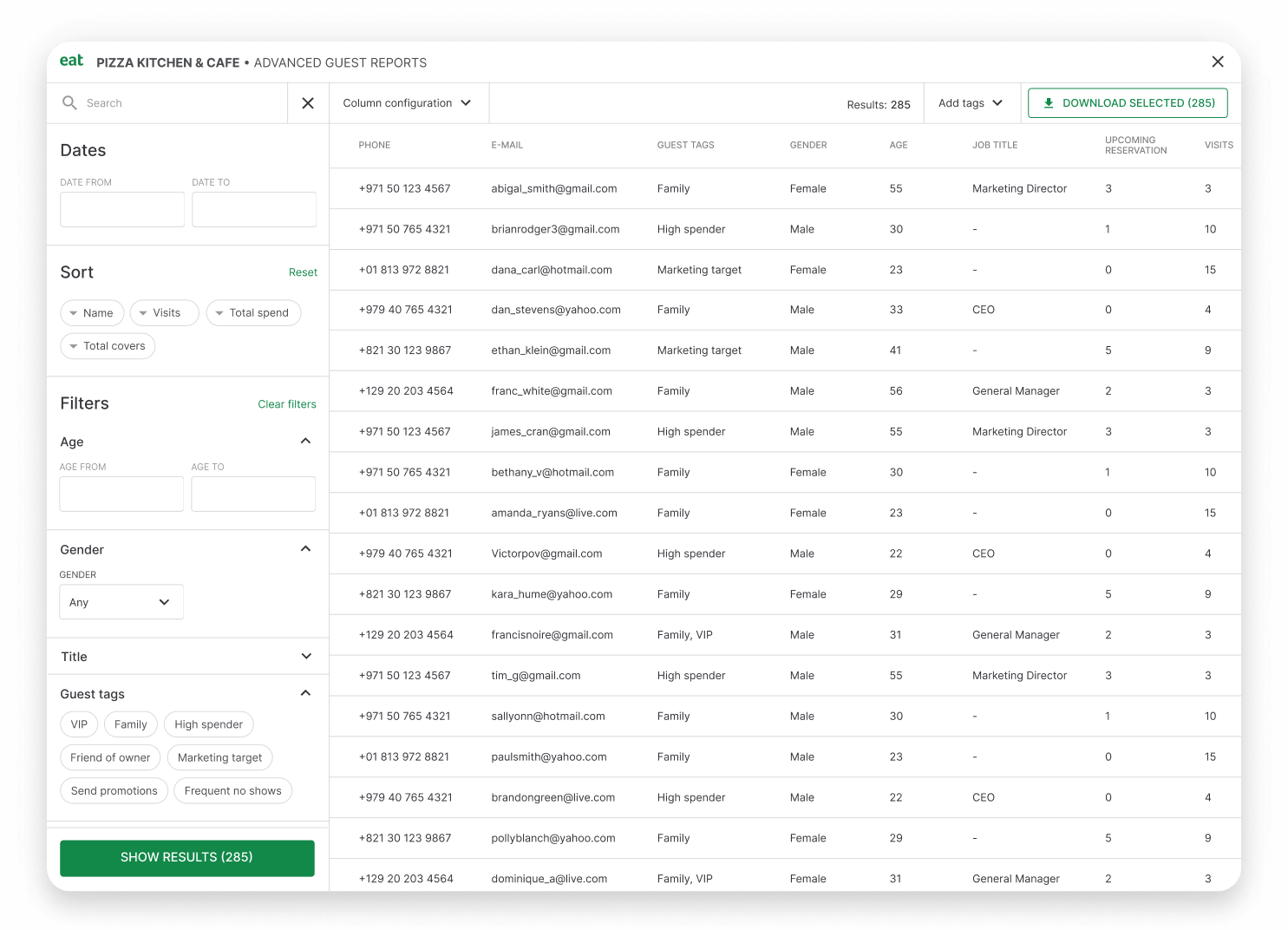 Filter and segment your customers