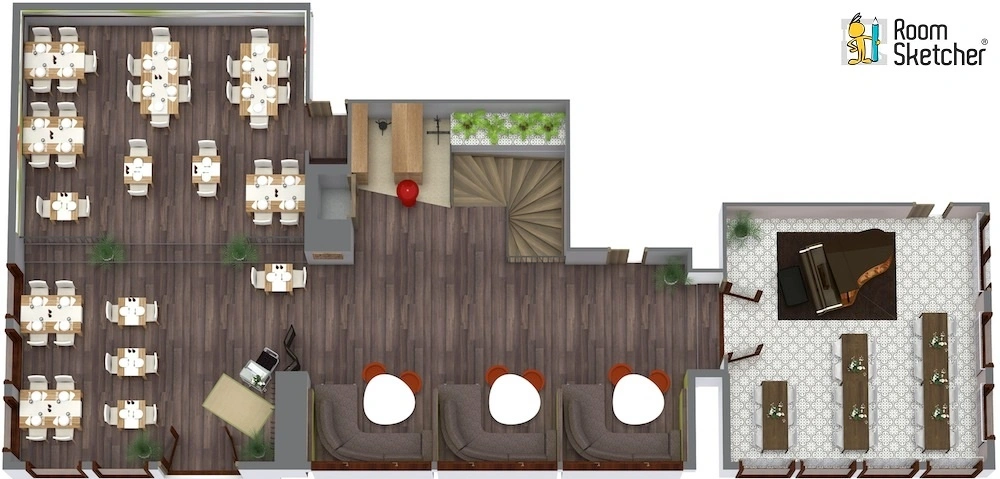RoomSketchRestaurant 3D Floor Plan Software