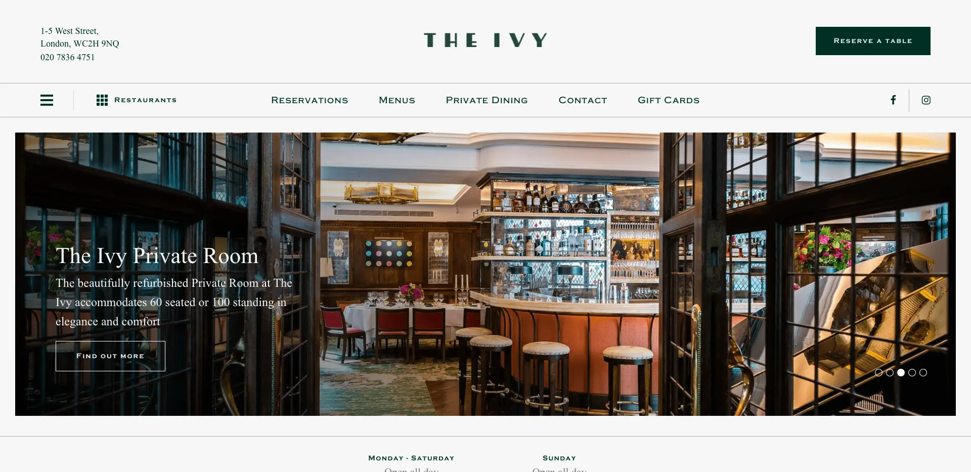 the ivy private room london england