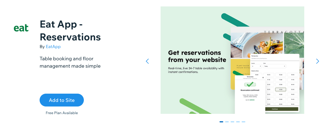 Eat App Wix Integration