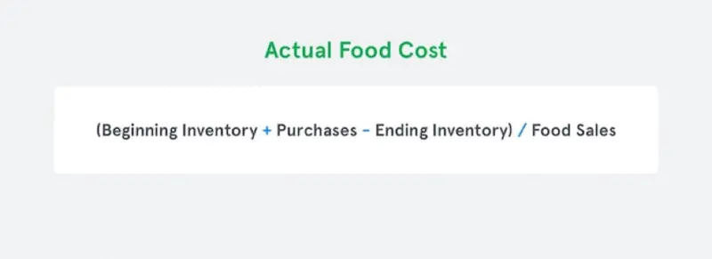 calculating actual food cost